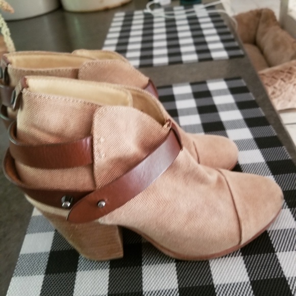 Rag & Bone Harrow Canvas and leather ankle Booties - Picture 4 of 8